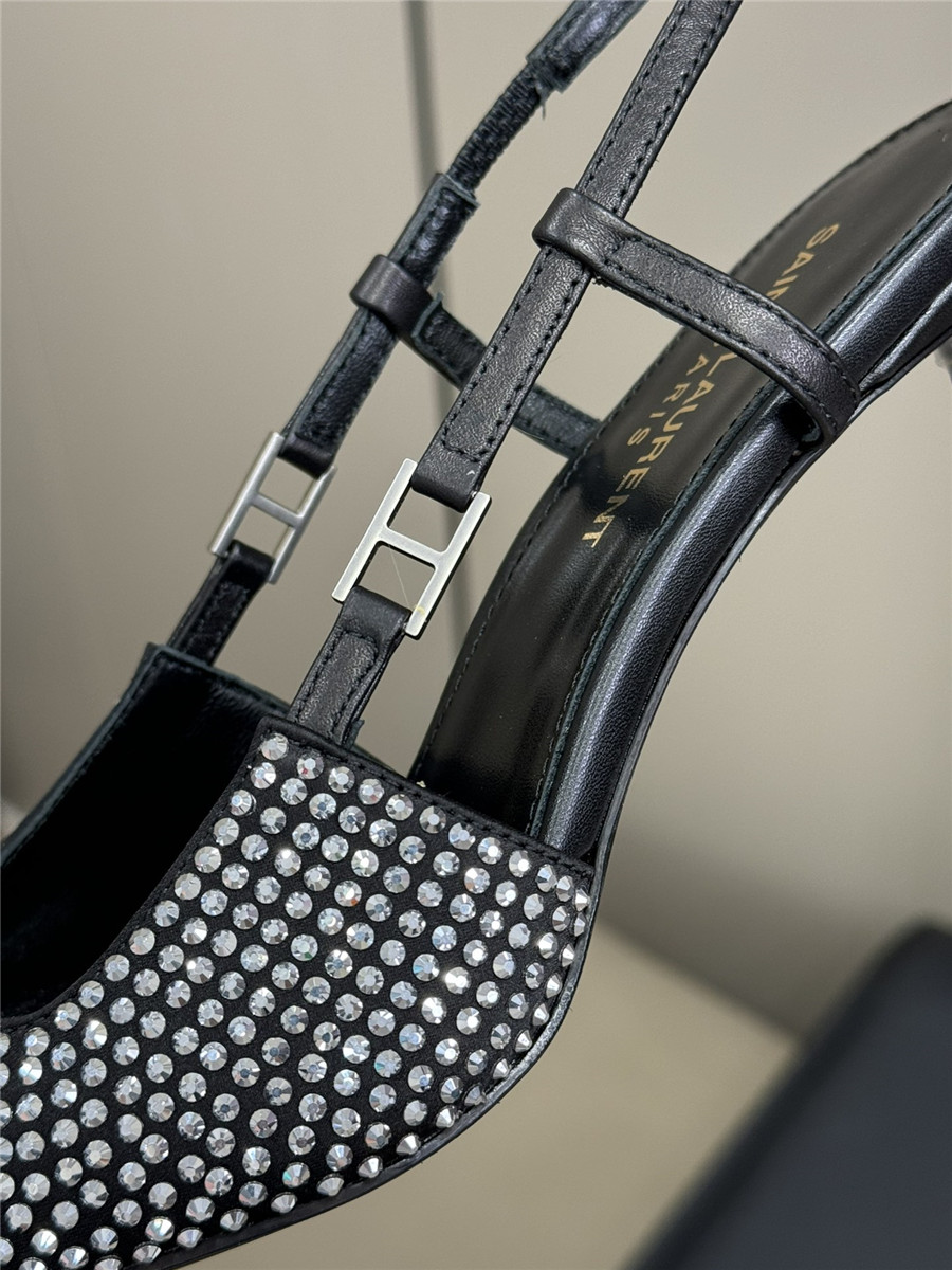 yves sa1nt lau*nt y51 D1am0nd slingback sandals