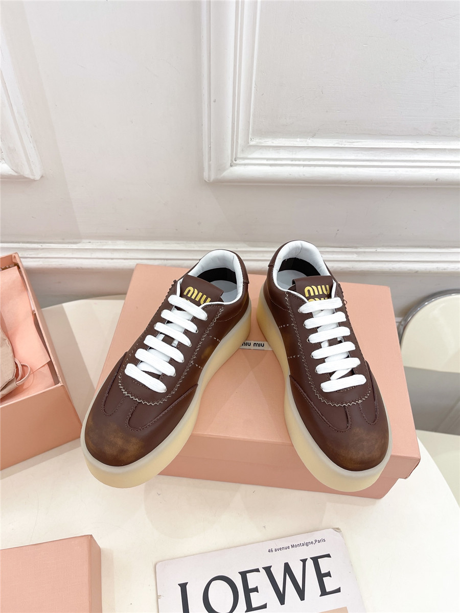 Miu Miu Platform Lace-Up Sneakers