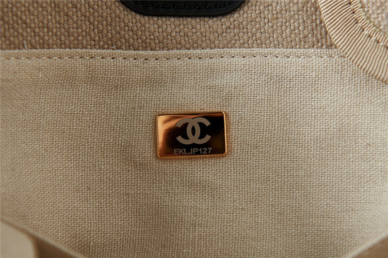 Ch**el off white woolen plaid beach bag