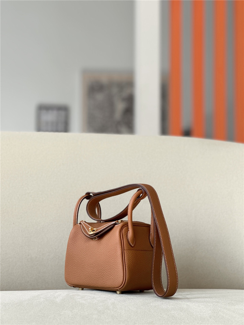 H**me5 mini lindy bag brown