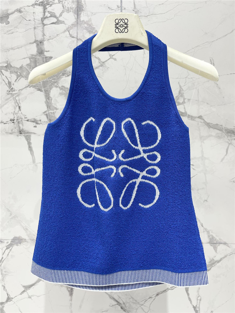 L0ew* logo jacquard halterneck vest