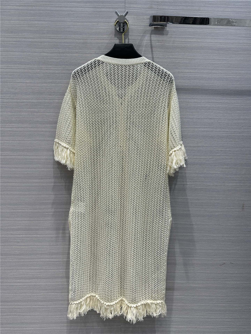 D10r wispy crochet knit smock dress