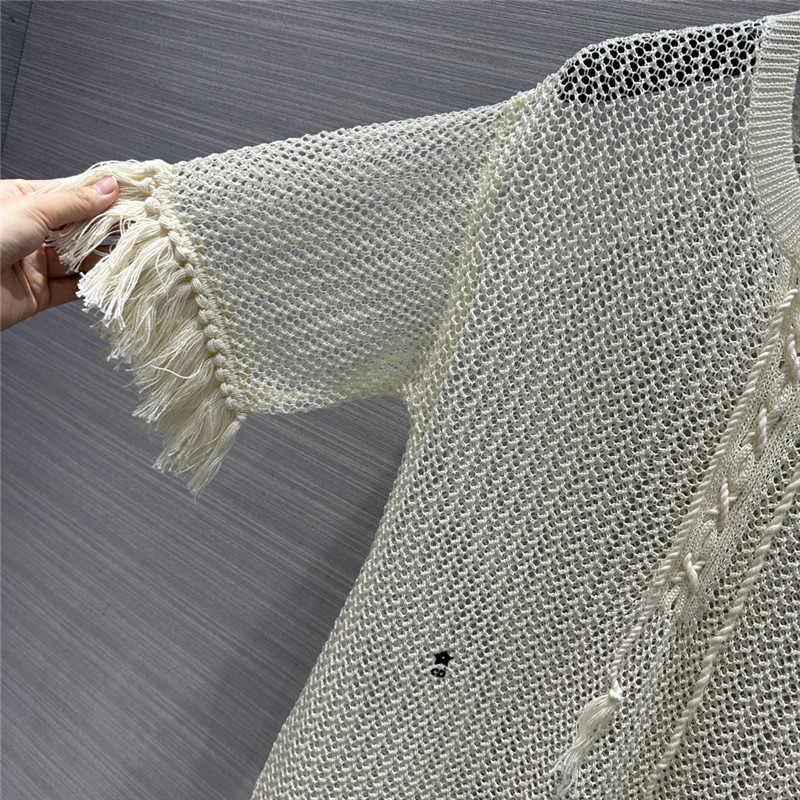 D10r wispy crochet knit smock dress
