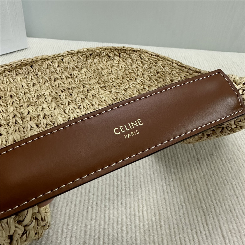 Ce1i*e classic panier hobo bag in raffia & calfskin