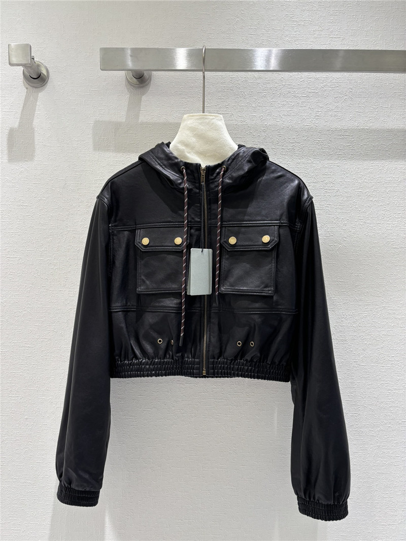Ba1en*iaga hooded cropped sheepskin jacket