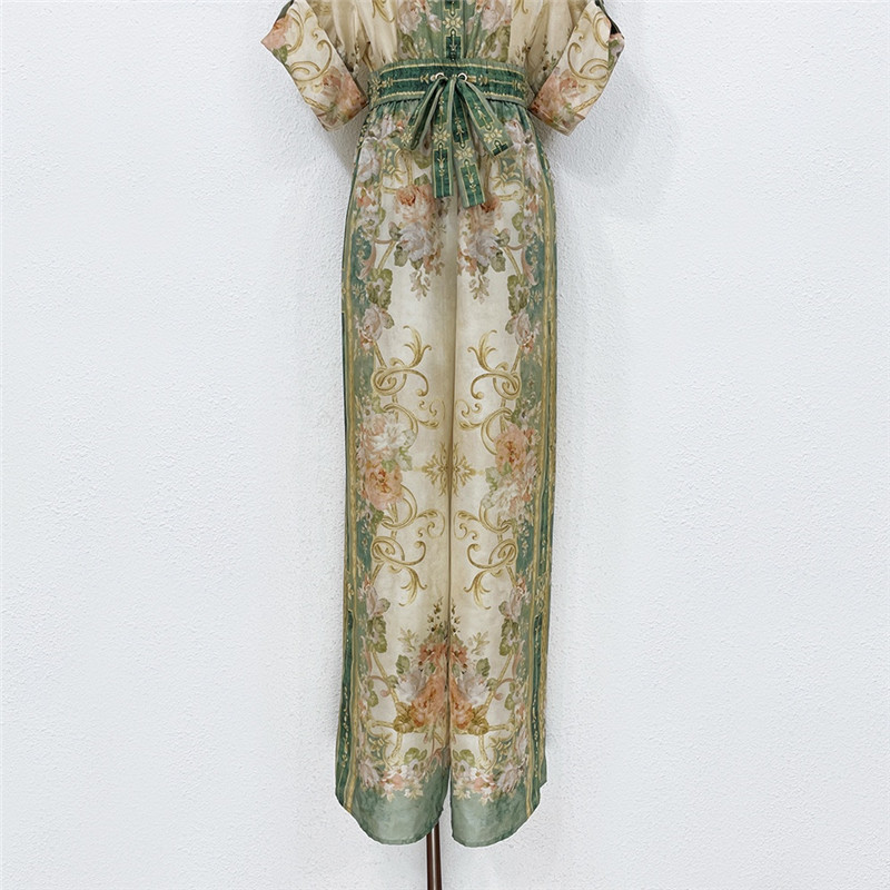 zimm silk top wide leg pants set