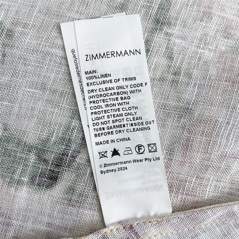 zimm  linen printed colorful button up dress