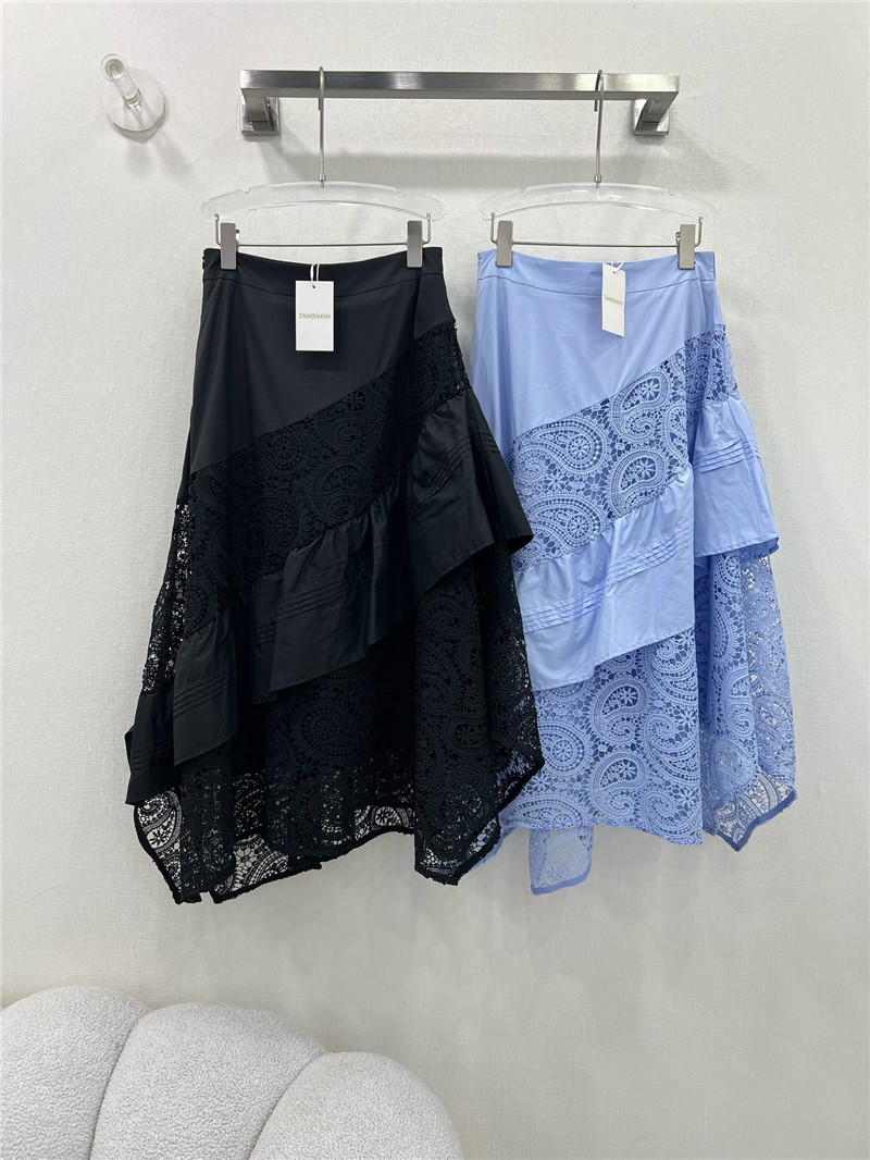 zimm water-soluble lace patchwork irregular skirt