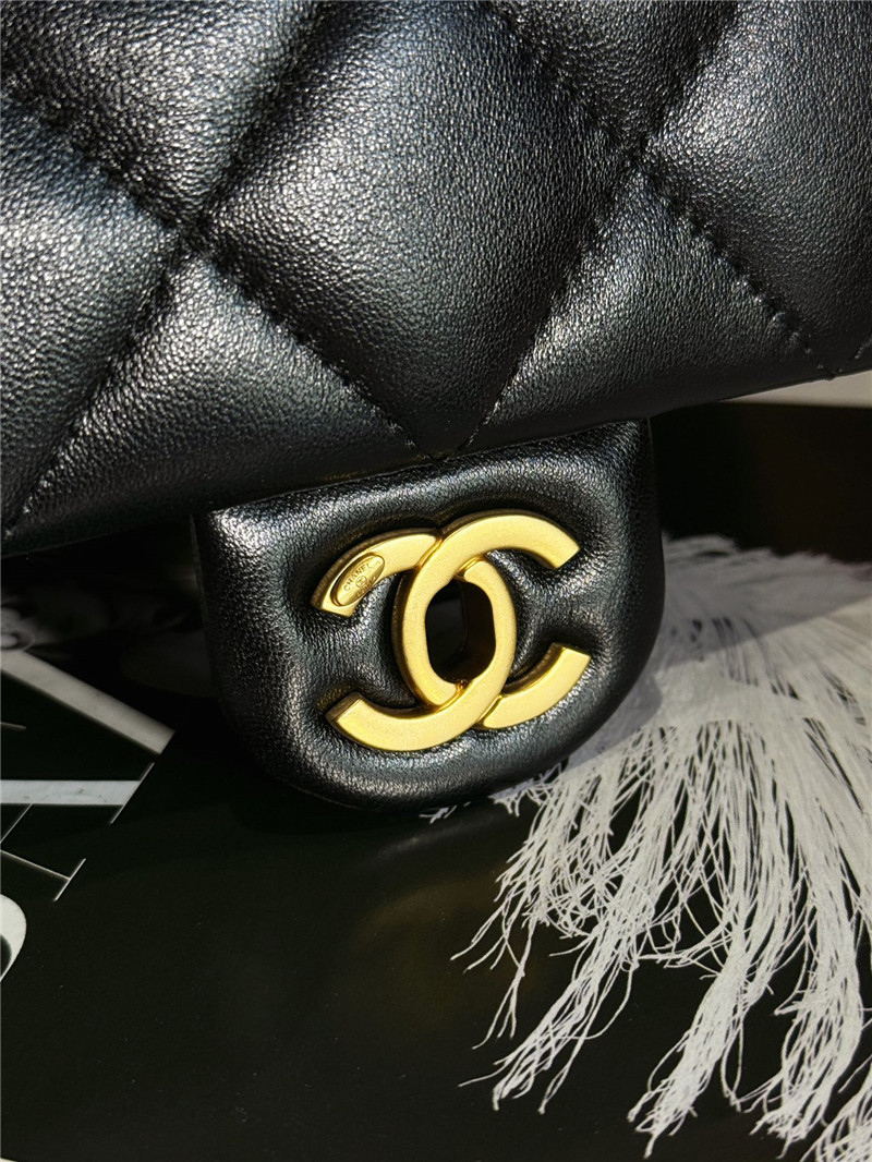 Ch**el pearl black classic cf bag small