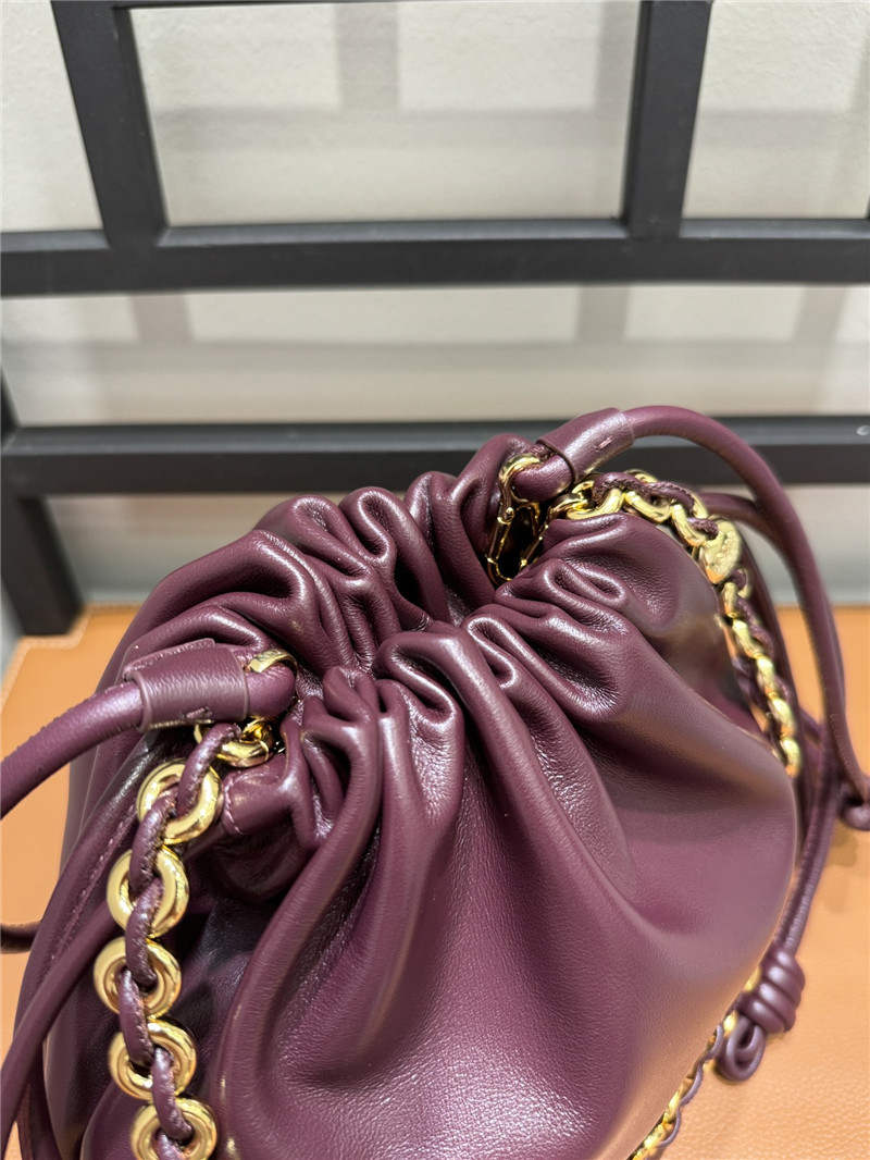 L0ew* flamenco wine red leather bag