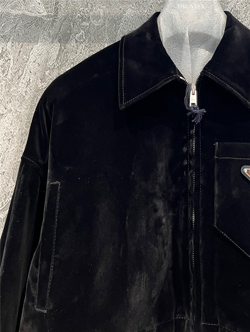 Pra*a velvet short jacket