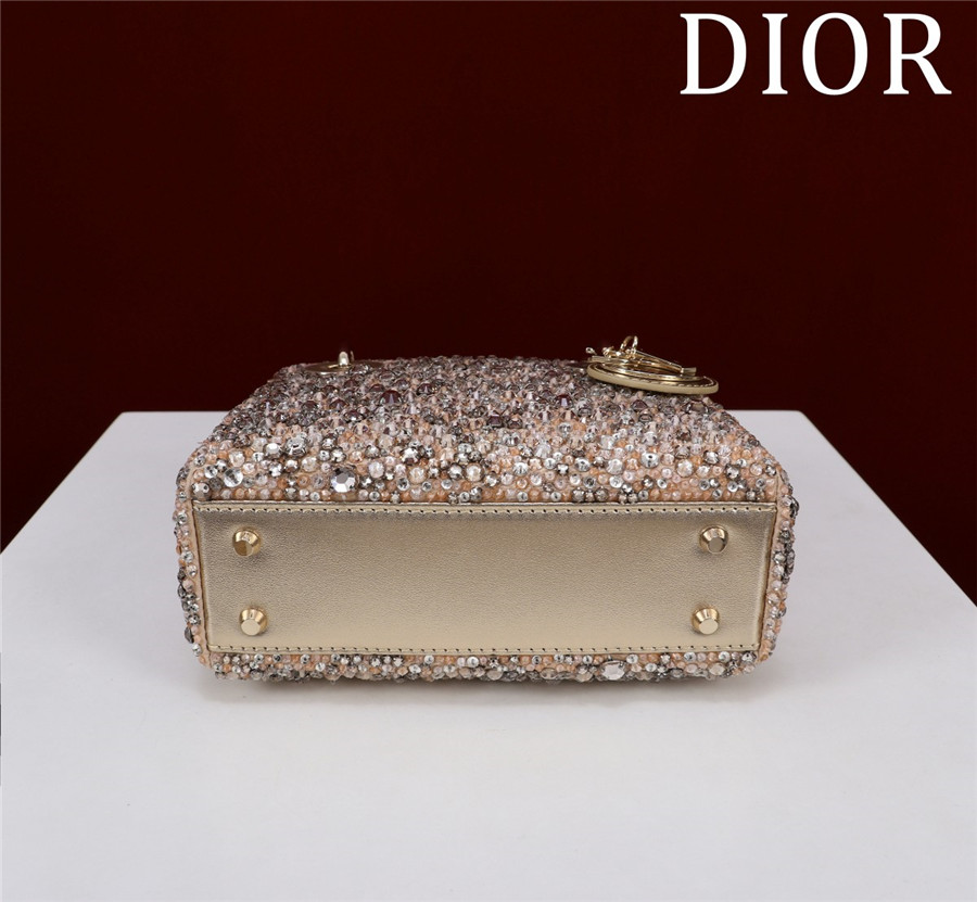 d10r lady embroidered beaded D1am0nd handbag