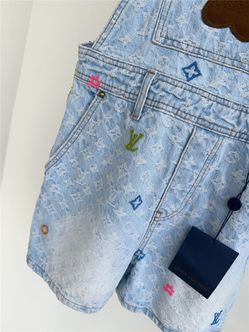 l0vis Vvtt0n lv full logo denim harness shorts