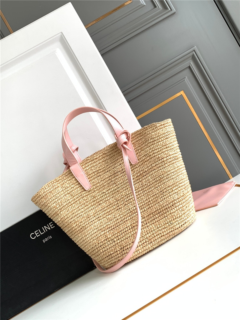 Ce1i*e teen plant cowhide classic basket bag pink