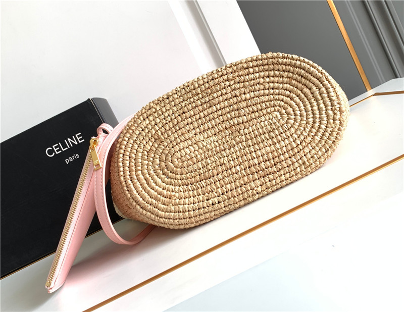 Ce1i*e teen plant cowhide classic basket bag pink