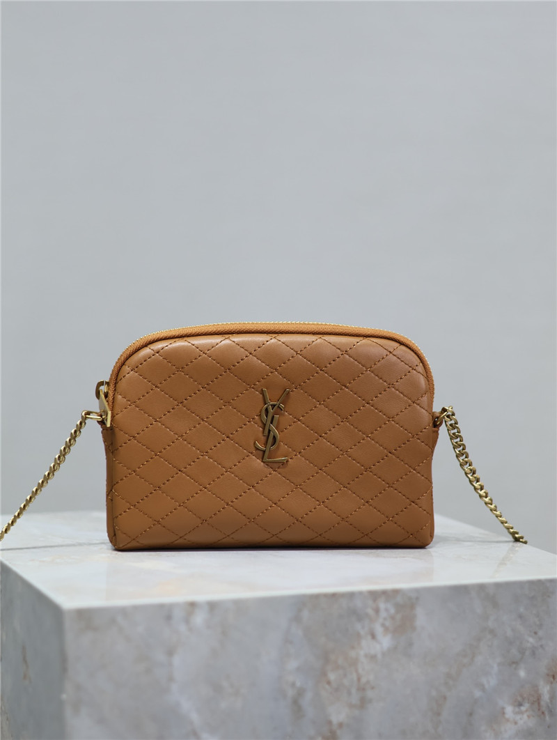 Sa1nt Lau*nt gaby zipped pouch in brown