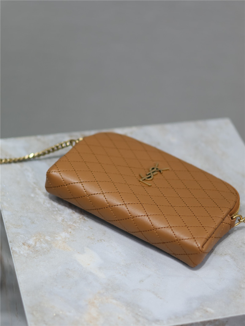 Sa1nt Lau*nt gaby zipped pouch in brown