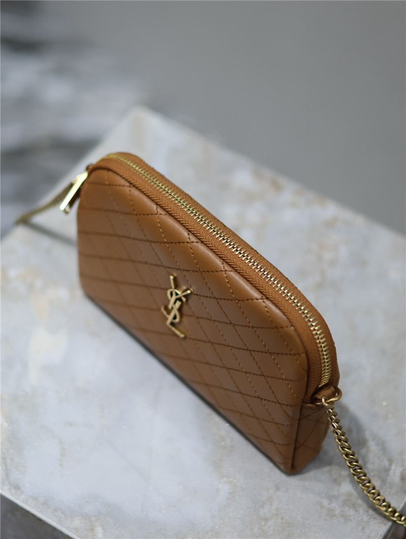 Sa1nt Lau*nt gaby zipped pouch in brown