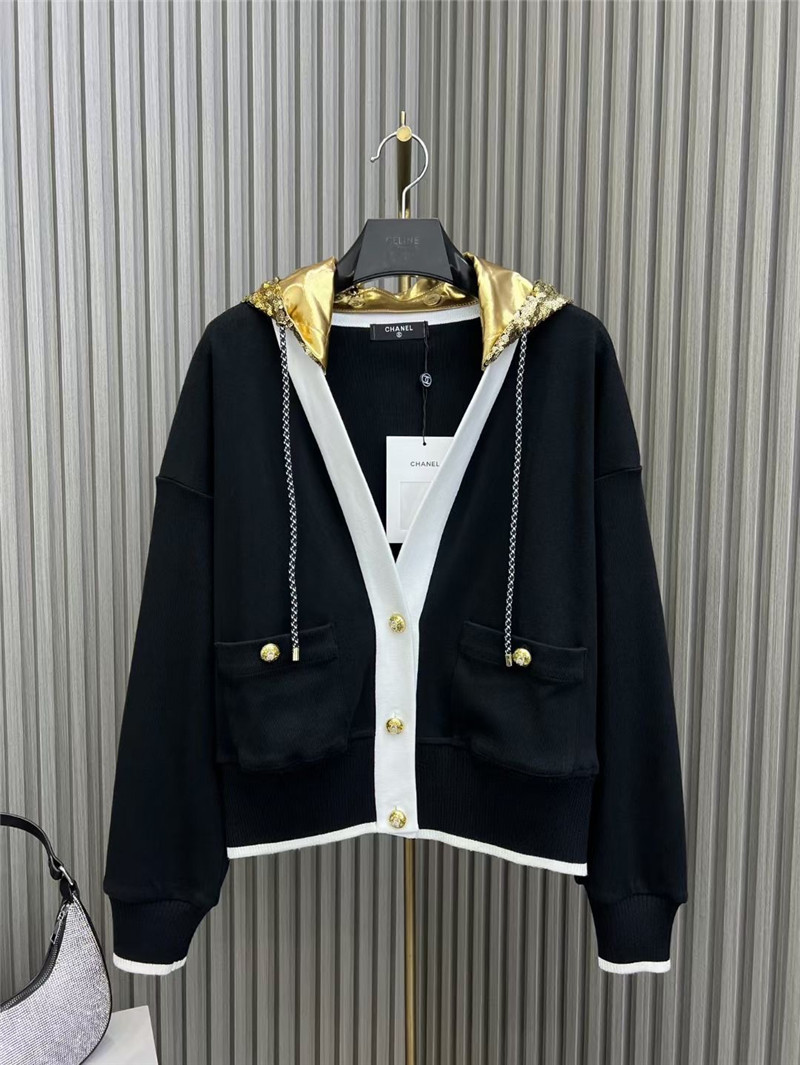 Ch**el handmade hooded knitted cardigan