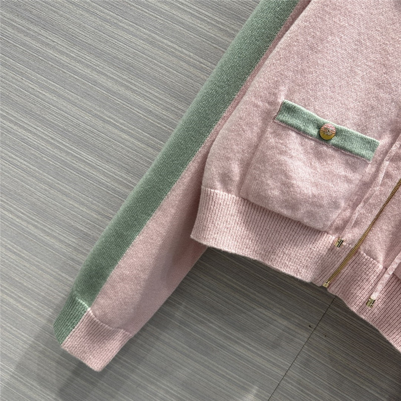 Gvc*1 hooded zipper cashmere mini jacket