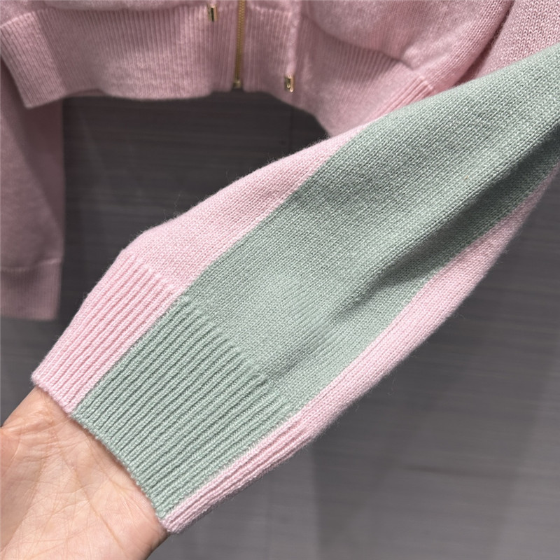 Gvc*1 hooded zipper cashmere mini jacket