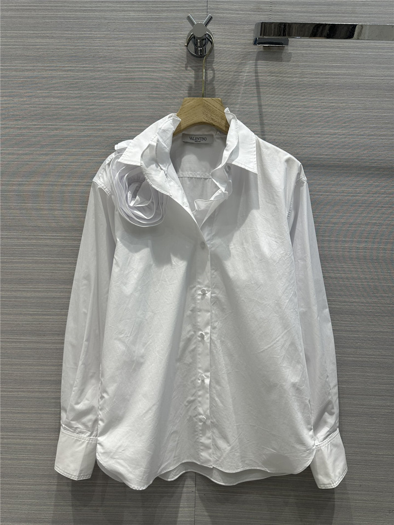 Va1e*ntin0 early spring new white rose shirt