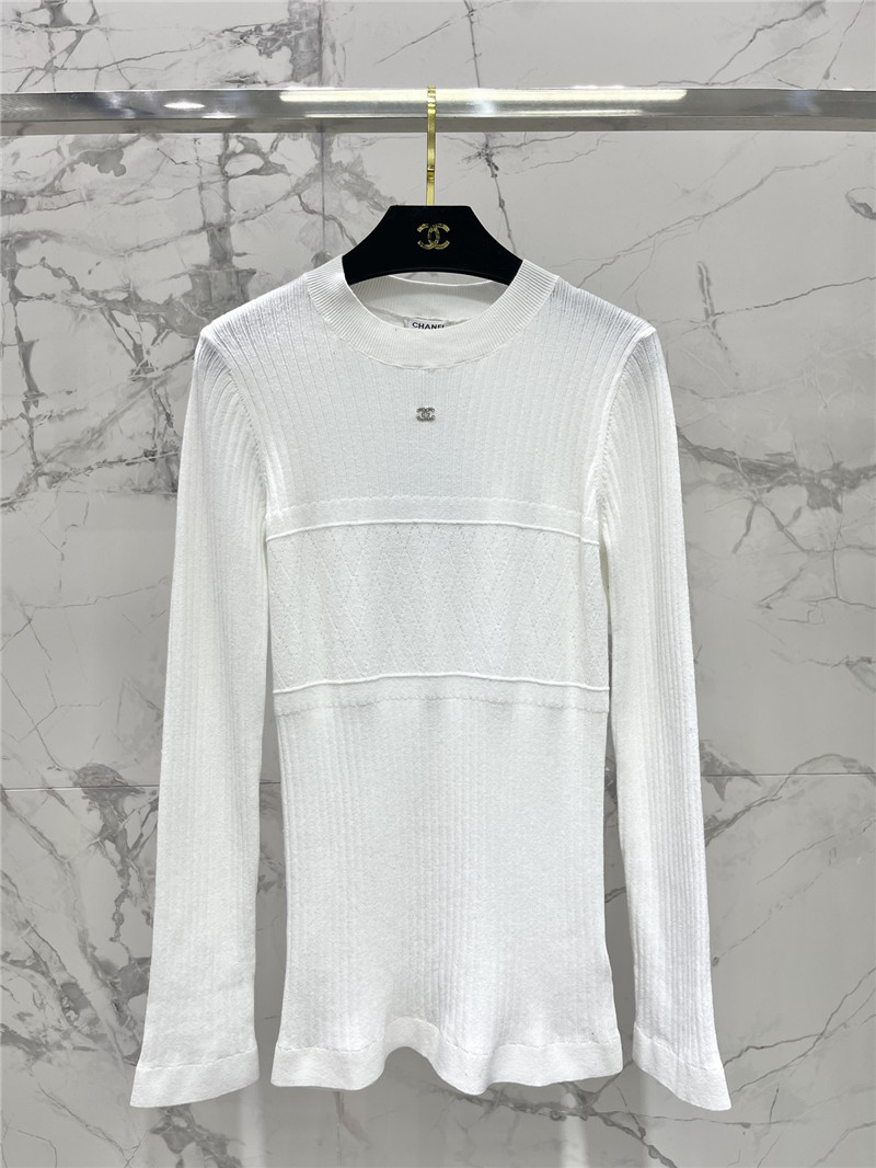 Ch**el logo patchwork knitted sweater