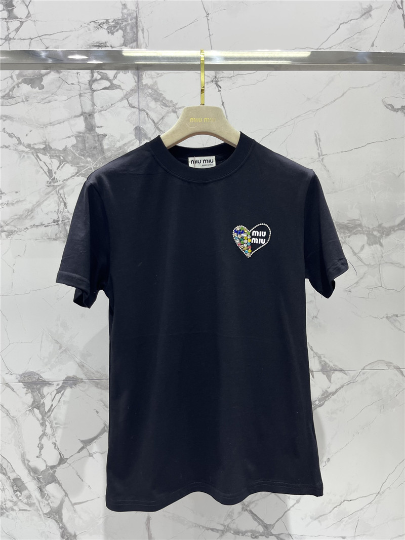m1um1u new love color D1am0nd short-sleeved t-shirt