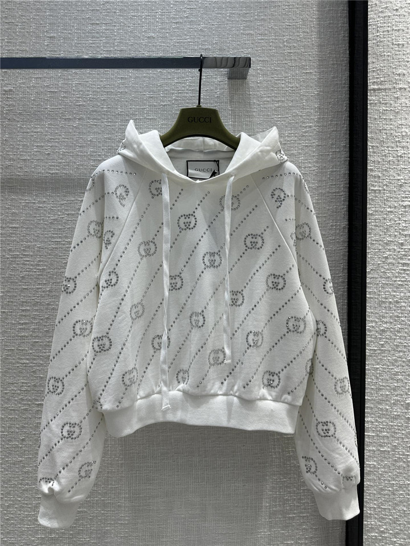 Gvc*1 rhinestone gg lettering hoodie