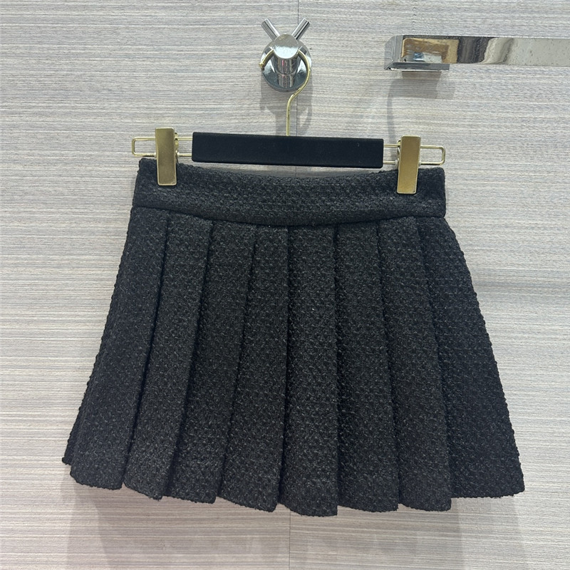 Ch**el tweed pleated mini skirt