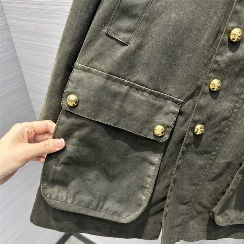 Ce1i*e core velvers leading green worker jacket coat