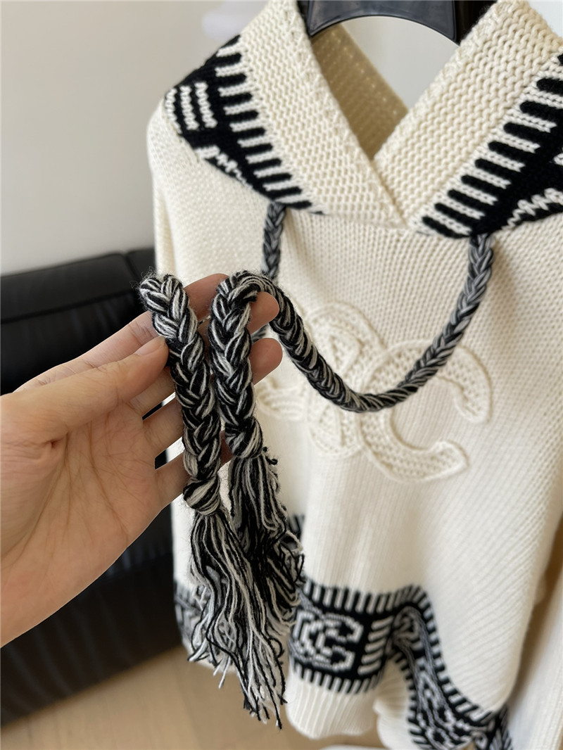 Ce1i*e logo jacquard hooded sweater