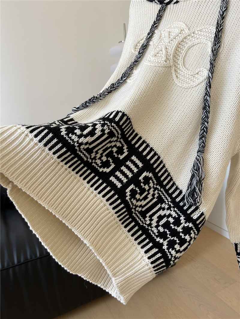 Ce1i*e logo jacquard hooded sweater