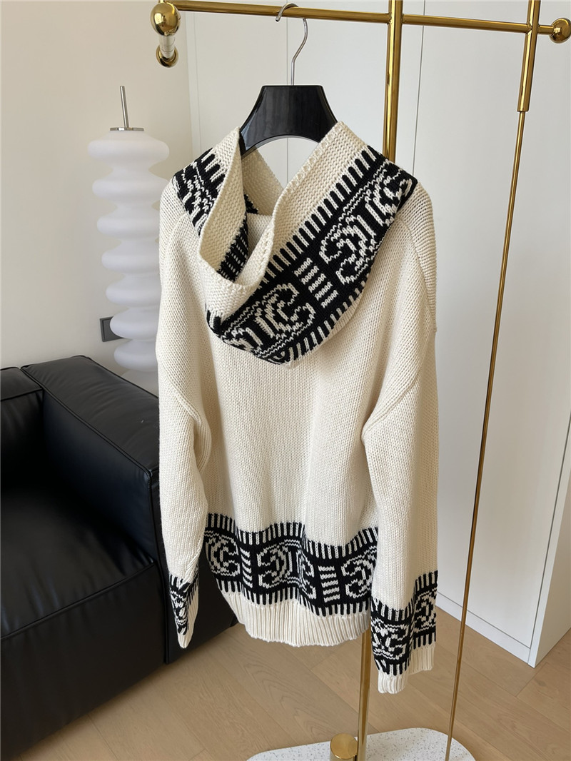 Ce1i*e logo jacquard hooded sweater