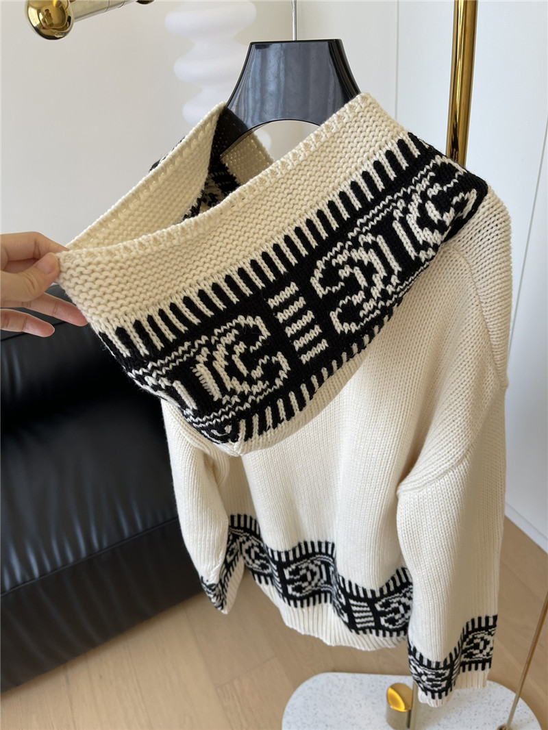 Ce1i*e logo jacquard hooded sweater