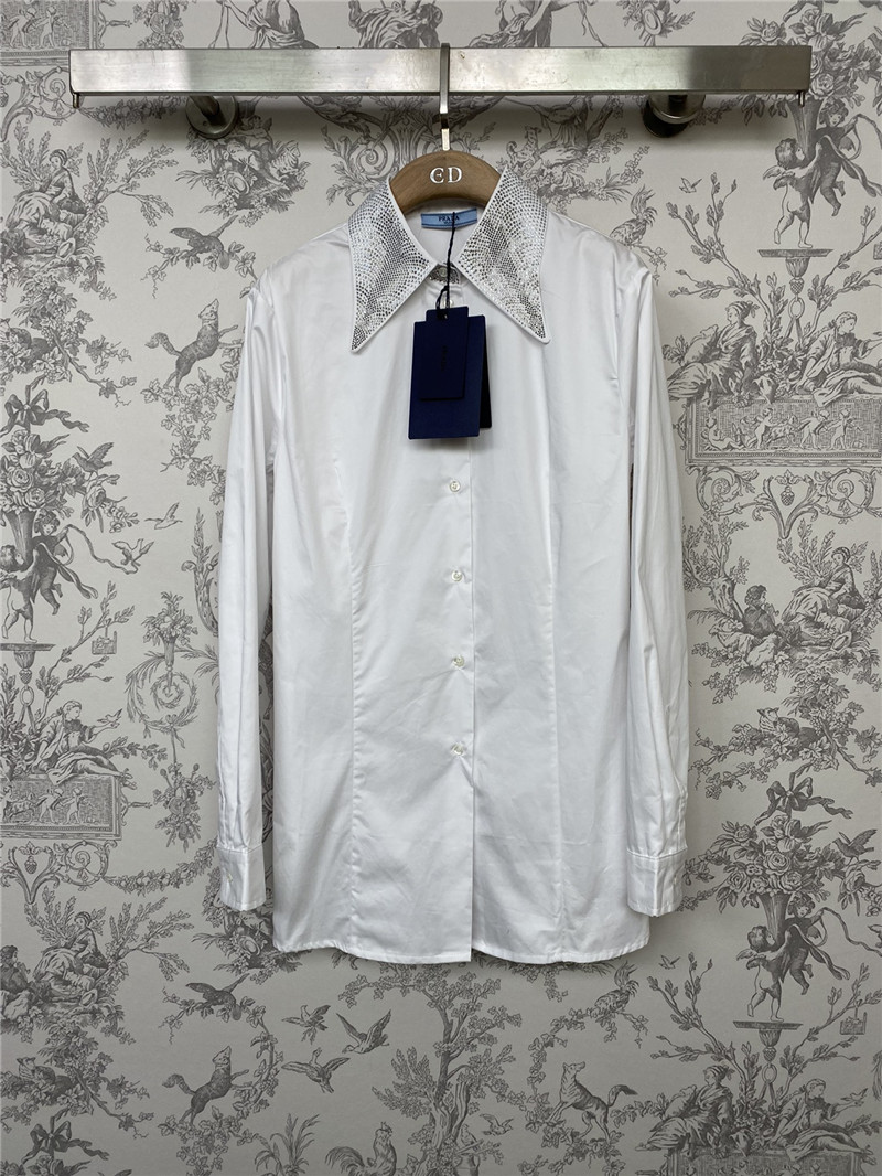 pra*a early spring new D1am0nd collar shirt