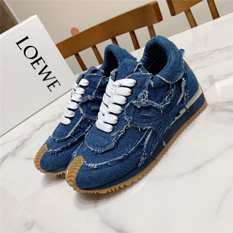 L0ew* denim flow runner sneakers