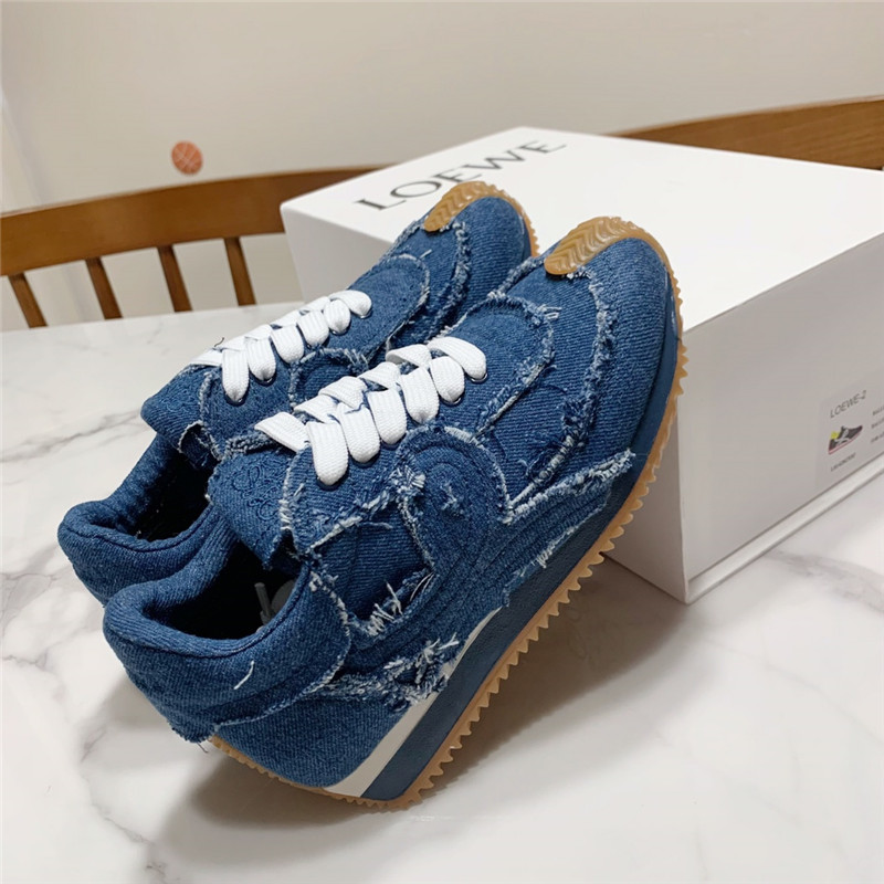 L0ew* denim flow runner sneakers