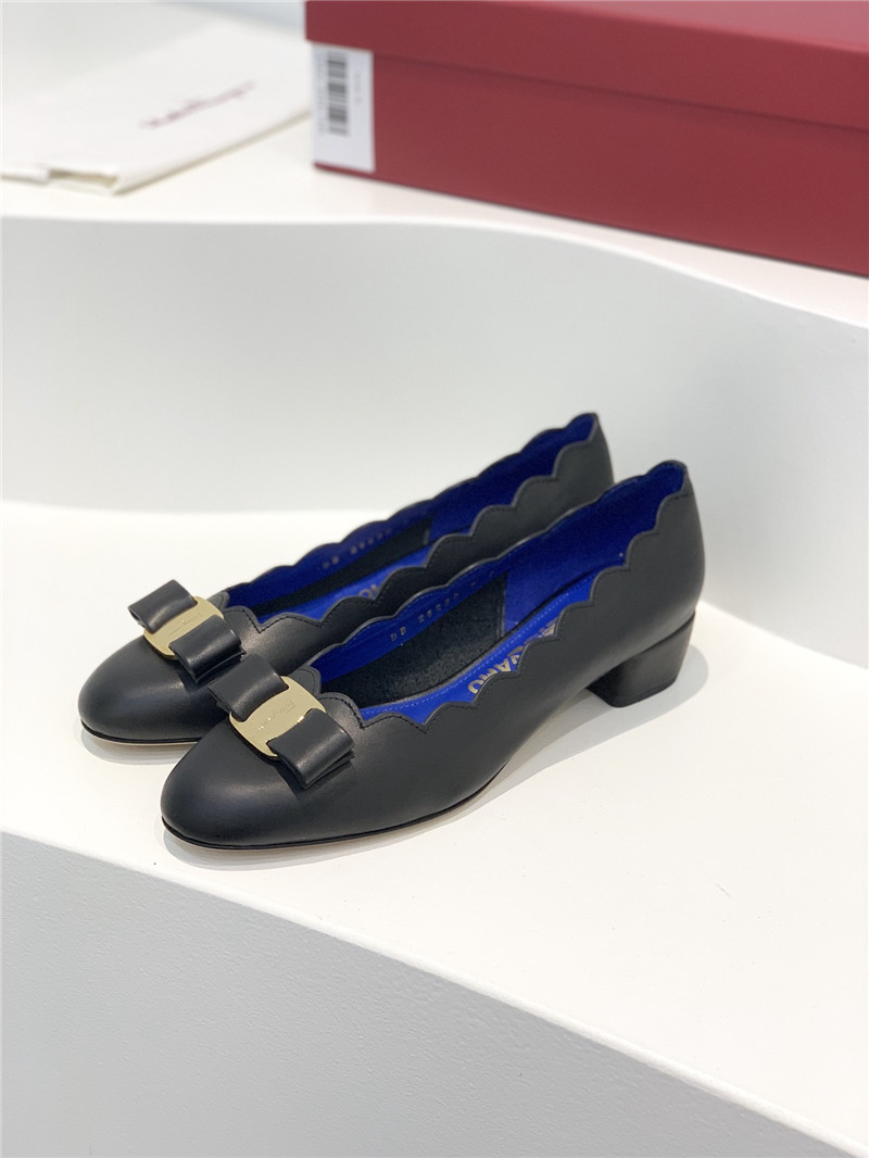 Salvatore Ferragamo scalloped wavy edge pumps