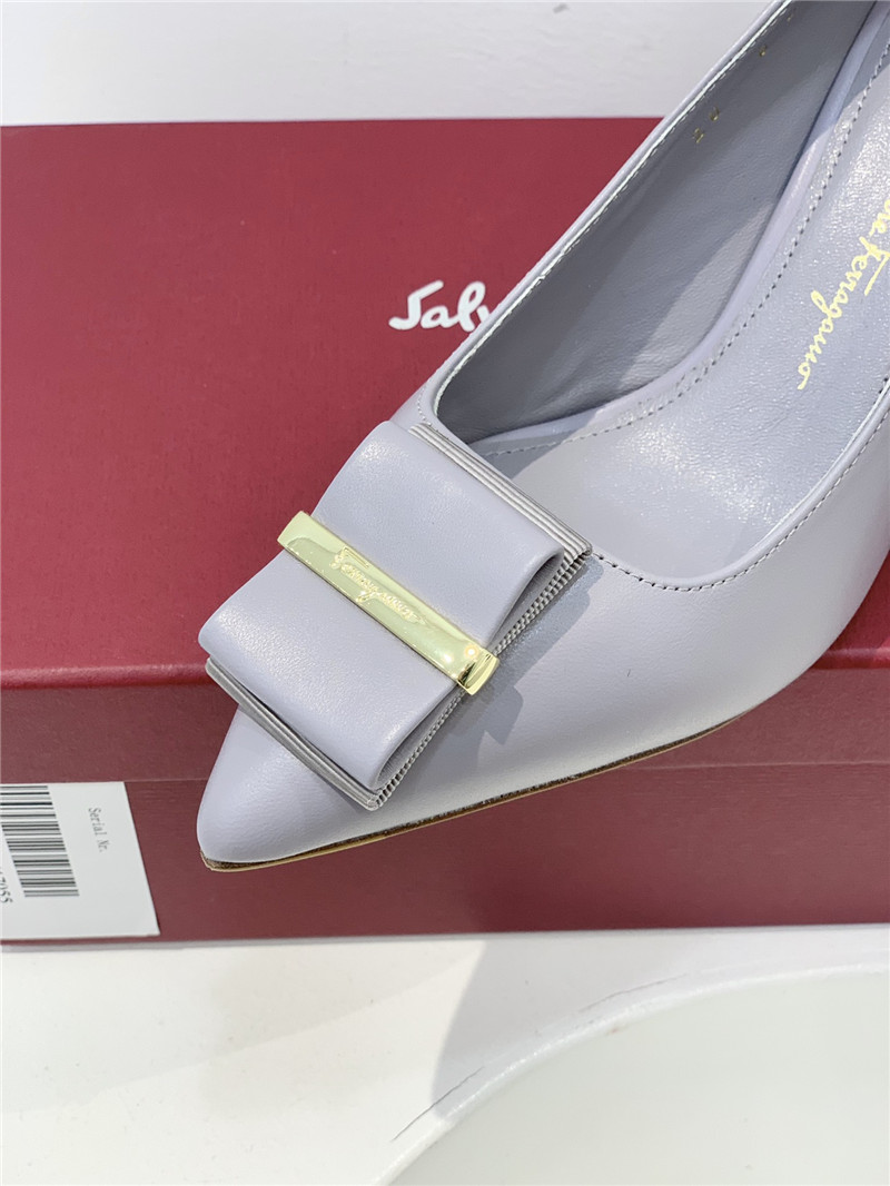 Salvatore Ferragamo double bow pointed toe high heels shoes