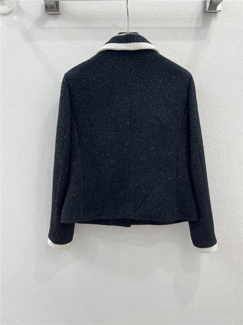 Va1e*ntin0 black tweed contrast-trim collared blazer