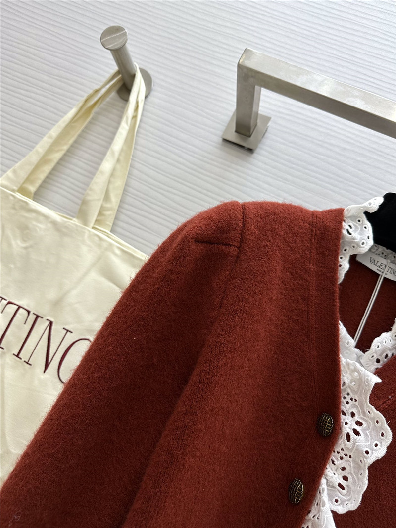 Va1e*ntin0 red lace wool cardigan