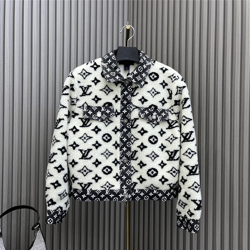 l0vis Vvtt0n lv patchwork lambswool jacket