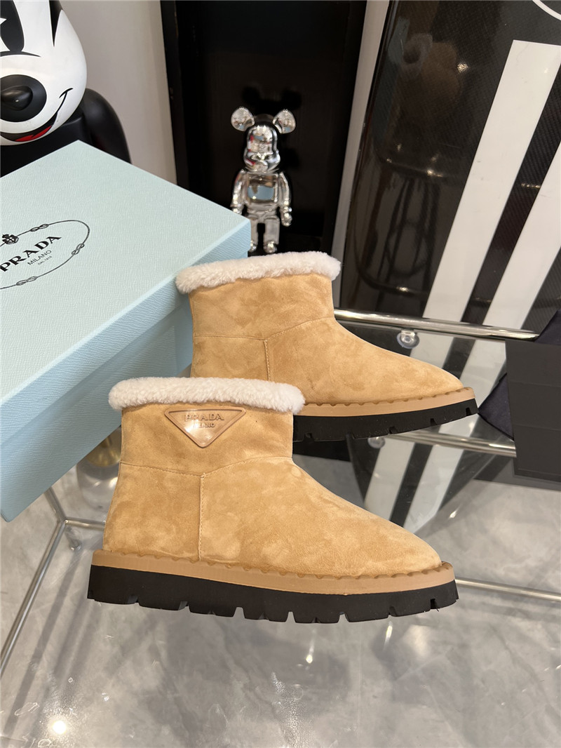 Pra*a triangle-logo suede boots