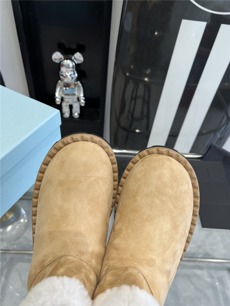 Pra*a triangle-logo suede boots