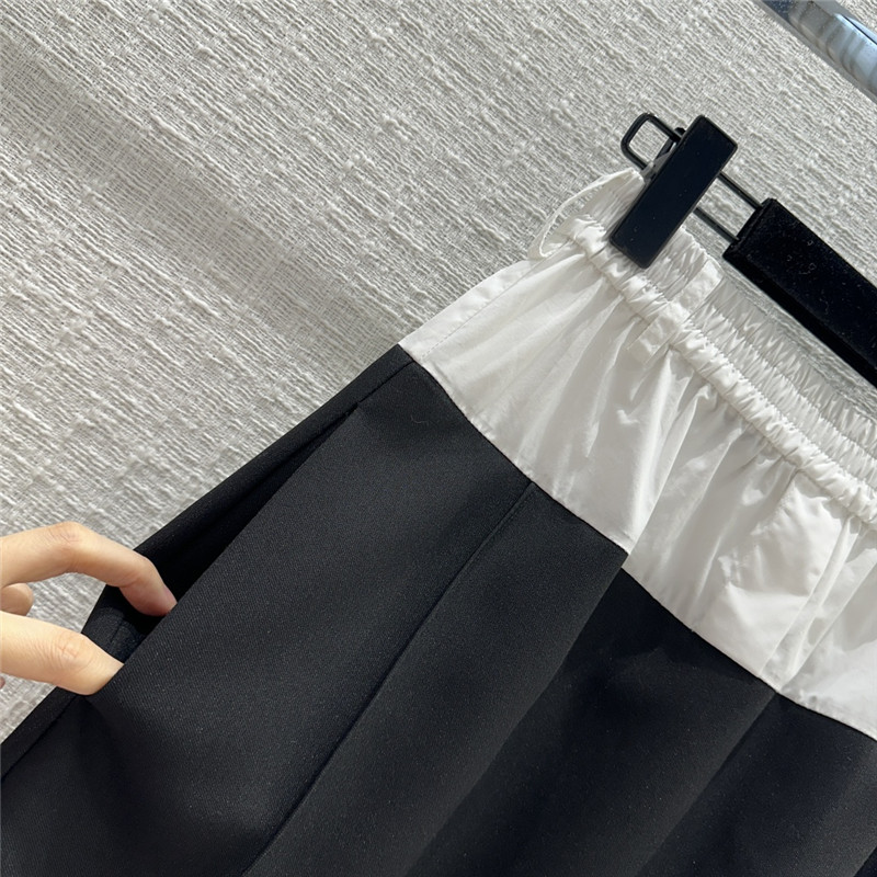 F**di black and white color block suit long skirt