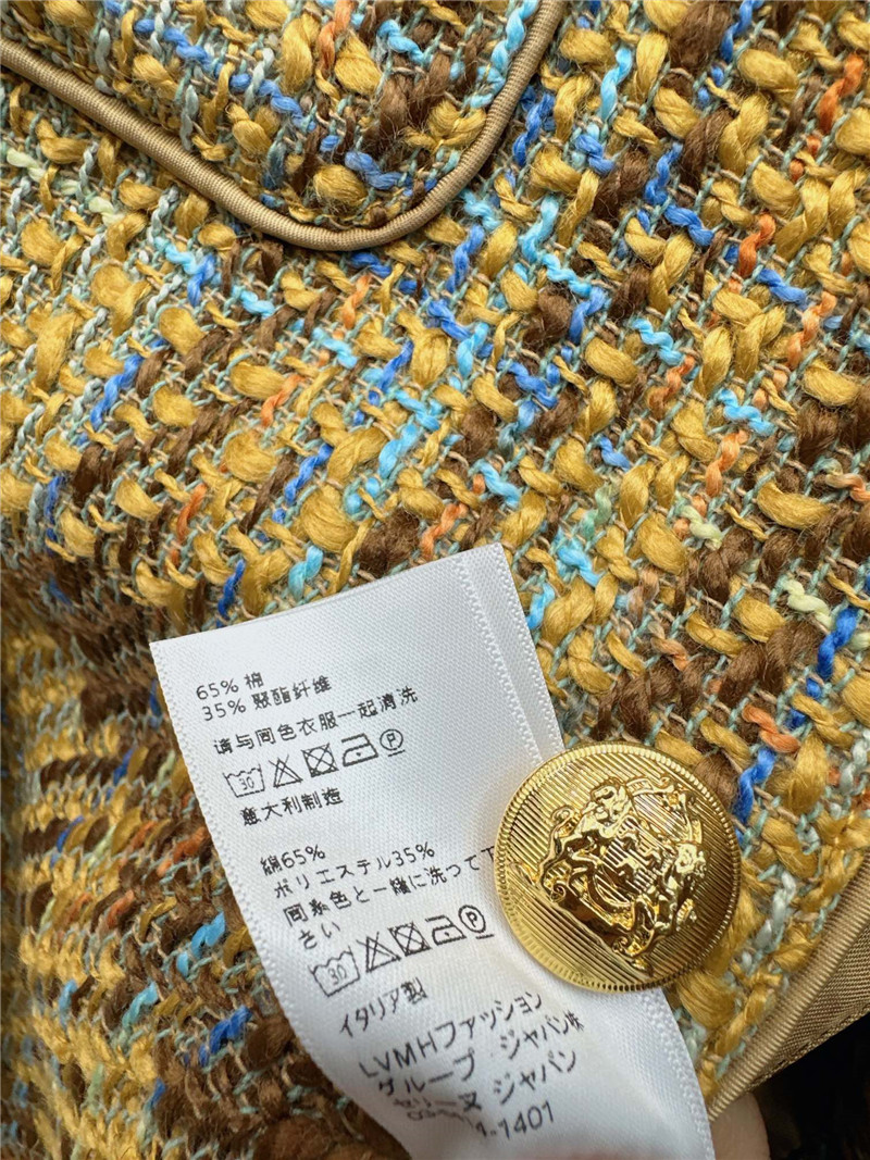 Ce1i*e retro style gold button woven jacket