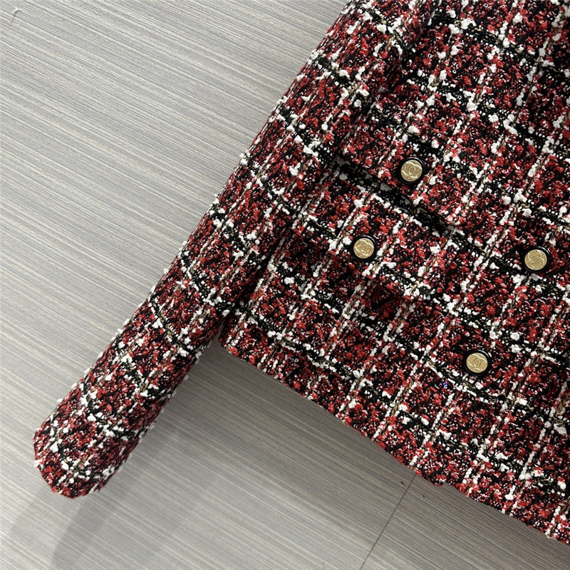 Ch**el contrast shirt collar small jacket