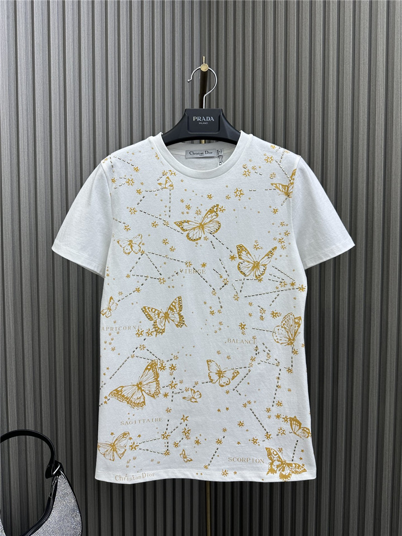 D10r heavy beaded butterfly t-shirt