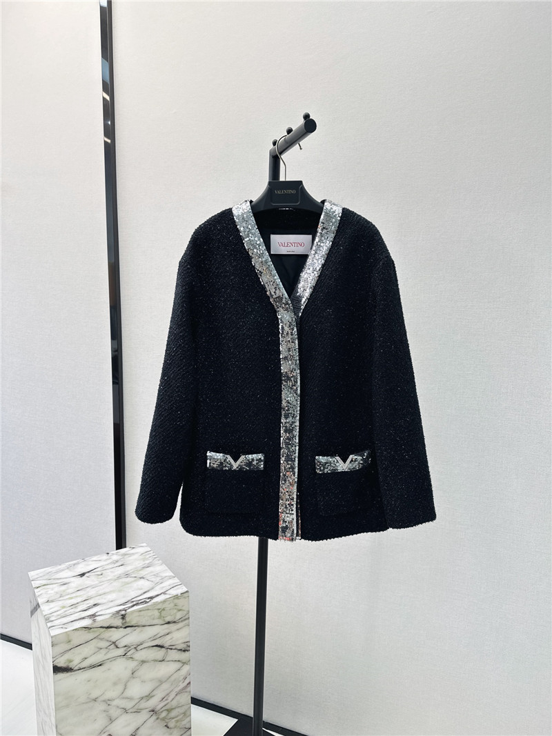 Va1e*ntin0 new sequin embroidered tweed jacket